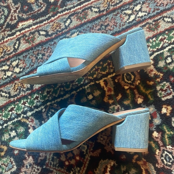 SIGERSON MORRISON - Rhoda blue cross heeled sandals size 7 - Picture 3 of 6